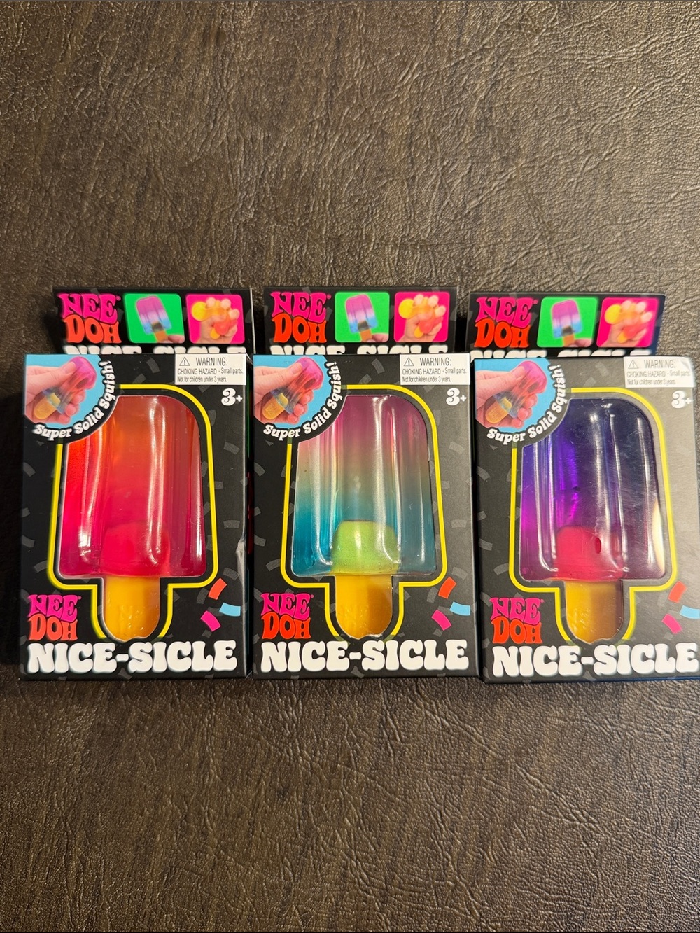 NeeDoh Nice-Sicle Popsicle Stress Toy - 3 pack rare find Multicolor